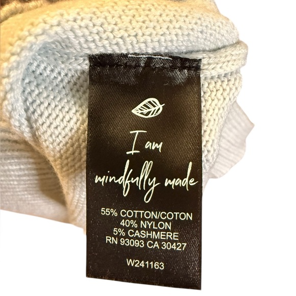 Nic + Zoe Blanket Stitch Cashmere Blend Sweater in Light Blue Size XS - Picture 11 of 13